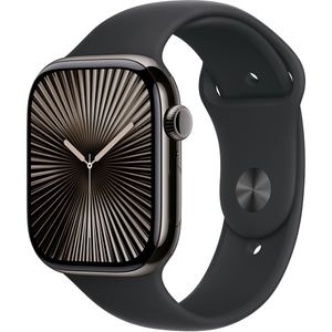 APPLE Watch 10, GPS + Cellular, 42mm, Slate Titan Case, Black Sport Band - S/M