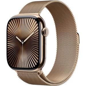 APPLE Watch 10, GPS + Cellular, 46mm Gold Titanium Case, Gold Milanese Loop- S/M