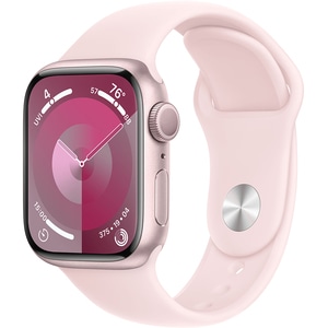 APPLE Watch Series 9, GPS, 45mm Pink Aluminium Case, Light Pink Sport Band - S/M
