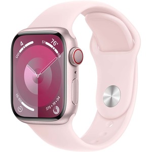 APPLE Watch Series 9, GPS + Cellular, 45mm Pink Aluminium Case, Light Pink Sport Band - M/L