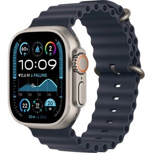 APPLE Watch Ultra 2, GPS + Cellular, 49mm, Natural Titanium Case, Navy Ocean Band