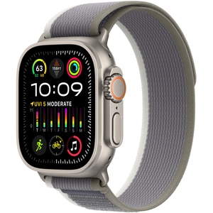 APPLE Watch Ultra 2, GPS + Cellular, 49mm Titanium Case, Green/Grey Trail Loop - M/L