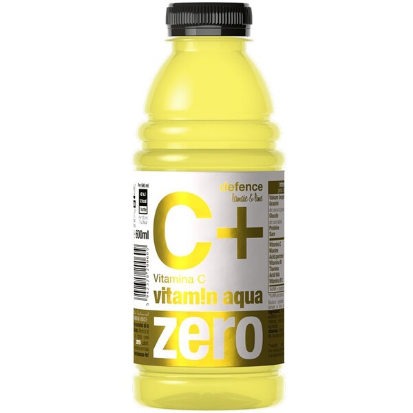 Apa cu vitamine C+ VITAMIN AQUA ZERO lemon&amp;lime bax 0.6L x 6 sticle