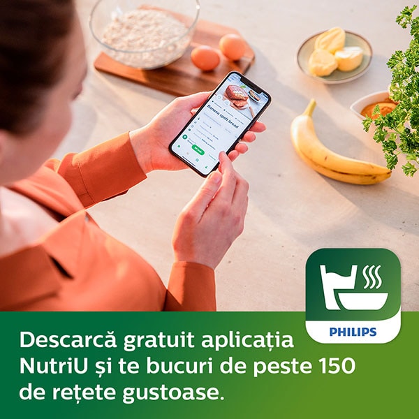 Storcator fructe si legume PHILIPS Viva Collection HR1832/00, 0.5l, 400W, 1 treapta viteza, negru-argintiu