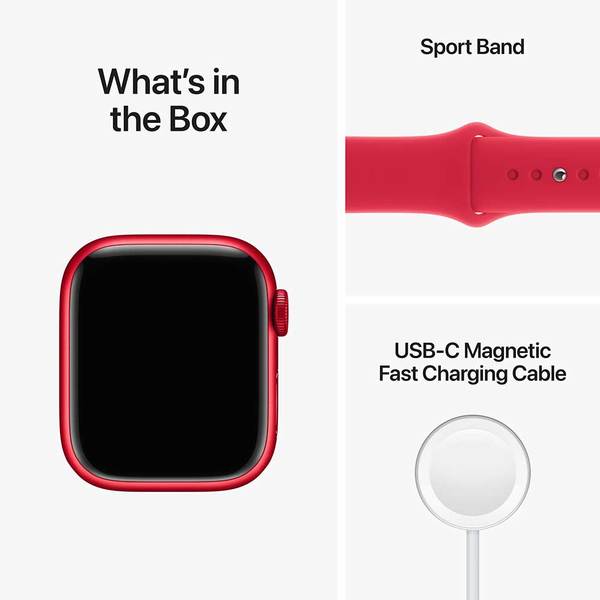 APPLE Watch Series 8, GPS, 45mm (PRODUCT) RED Aluminium Case, (PRODUCT) RED Sport Band