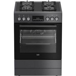 Aragaz BEKO FBM62330GADSN, 4 arzatoare, Gaz + Electric, L 60 cm, Grill, antracit