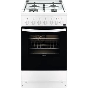 Aragaz ZANUSSI ZCK57201WA, 4 arzatoare, Gaz + Electric, L 50 cm, Grill, alb