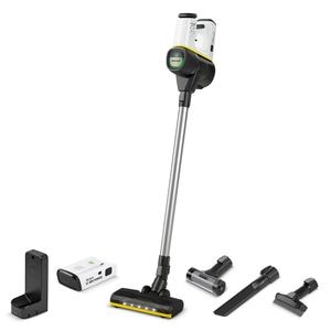 Aspirator vertical KARCHER VC 6 Cordless Ourfamily, 0.8l, 25.2V, autonomie max 50 min, 2 acumulatori, negru-alb