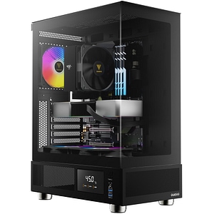 Carcasa PC GAMDIAS ATLAS E1, USB 3.0, Fara sursa, iluminare ARGB, negru