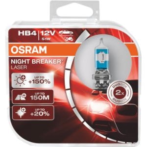 Bec auto OSRAM Night Breaker Laser, 51W, 12V, HB4, 2 buc