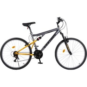 Bicicleta MTB VELORS Thunder V26205B, roata 26", 21 viteze, schimbator Saiguan, frana V mecanica, gri-galben