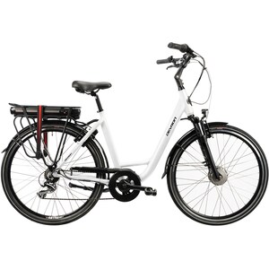 Bicicleta asistata electric DEVRON 28220 S, roata 28", motor 250W, viteza max 25km/h, alb