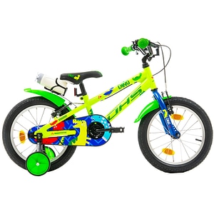 Bicicleta copii DHS Dino, roata 16", frana V-brake, verde