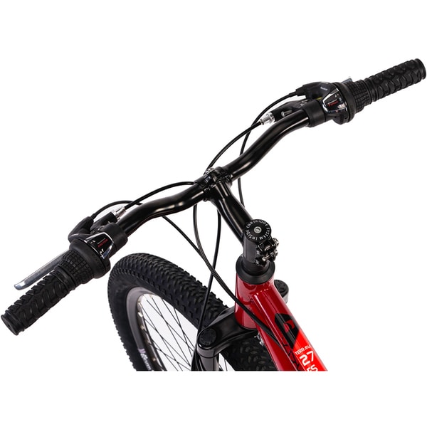 Bicicleta MTB DHS Terrana 2743 FS M, roata 27.5", 21 viteze, schimbator Shimano, frana disc mecanica, rosu