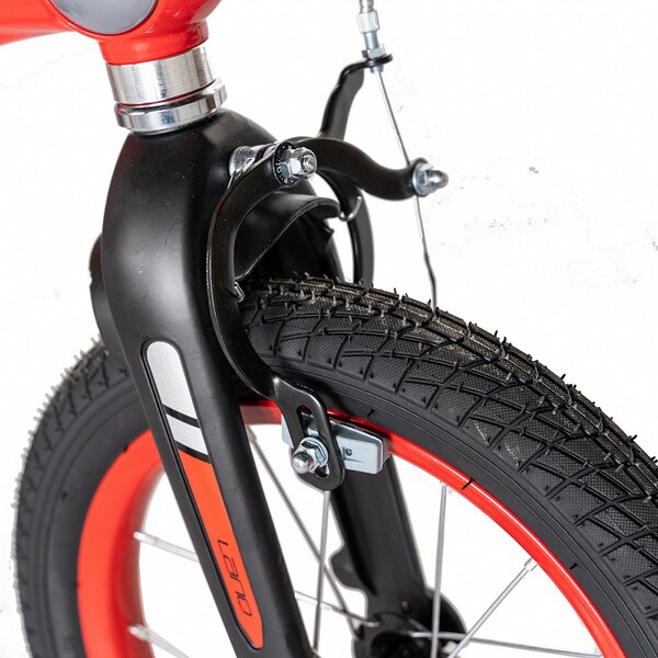 Bicicleta copii LANQ W1639D, roata 16", frana C-brake, rosu-negru