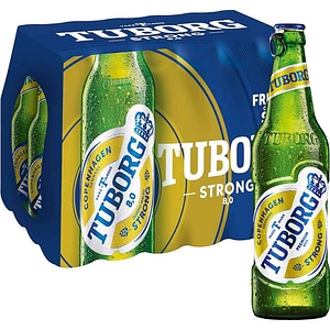 Bere blonda Tuborg Strong bax 0.33L x 24 sticle