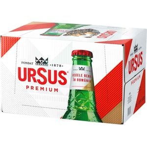 Bere blonda Ursus New bax 0.33L x 24 sticle