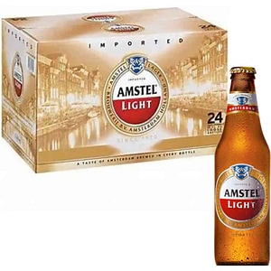 Bere blonda Amstel Light bax 0.355L x 24 sticle