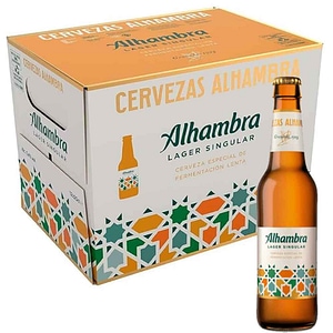 Bere blonda Alhambra Lager Singular bax 0.33L x 24 sticle