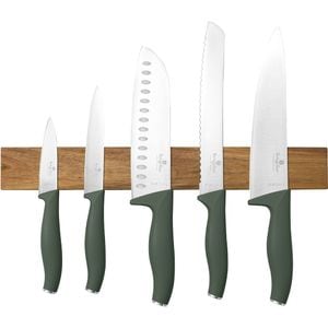 Set cutite BERLINGER HAUS BH/2978 + suport magnetic, 5 piese, otel, 9-20cm, verde