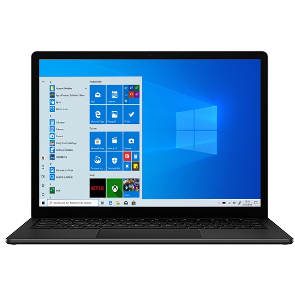 Laptop MICROSOFT Surface 3, Intel Core i5-1035G7 pana la 3.7GHz, 13.5" Touch, 8GB, SSD 256GB, Intel Iris Plus Graphics, Windows 10 Home, negru mat