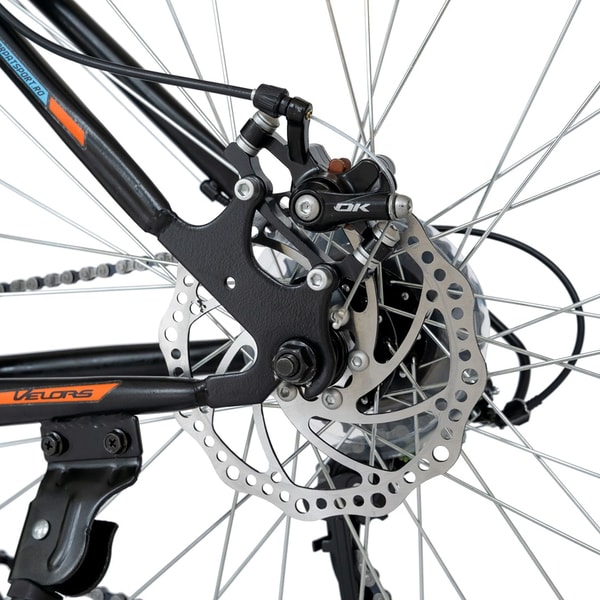 Bicicleta MTB VELORS V2710A, roata 27.5", 21 viteze, schimbator Shimano, frana disc mecanica, negru-albastru