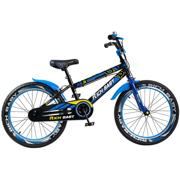 Bicicleta copii RICH Baby R20WTB, roata 20", frana C-Brake, negru-albastru
