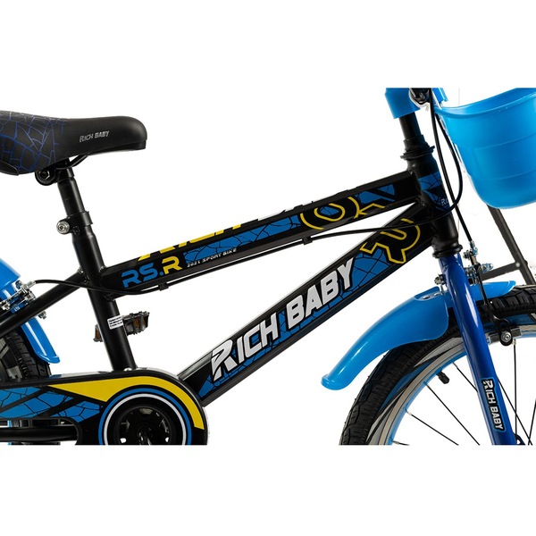 Bicicleta copii RICH Baby R20WTB, roata 20", frana C-Brake, negru-albastru
