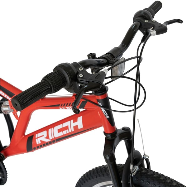 Bicicleta copii MTB RICH R2449A, roata 24", 18 viteze, frana V-Brake, rosu-negru