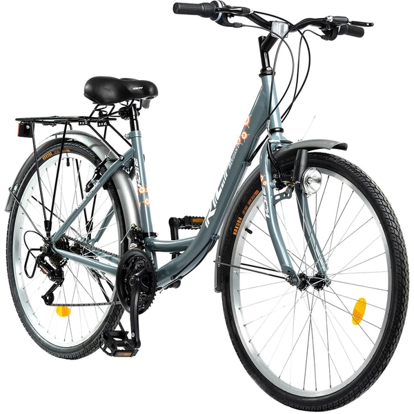 Bicicleta de oras RICH R2632A, roata 26", 18 viteze, schimbator Saiguan, frana V mecanica, gri