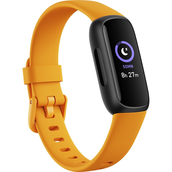 Bratara fitness FITBIT Inspire 3, Android/iOS, silicon, Morning Glow / Black