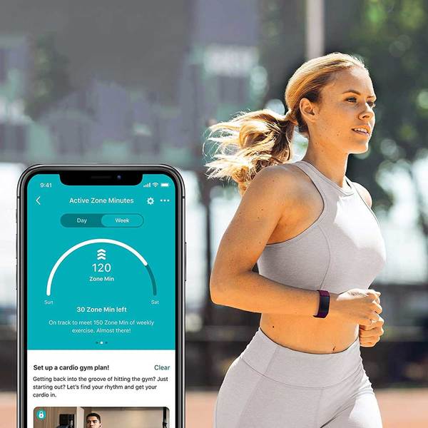 Bratara fitness FITBIT Charge 4, Android/iOS, Special Edition Granite Reflective Woven