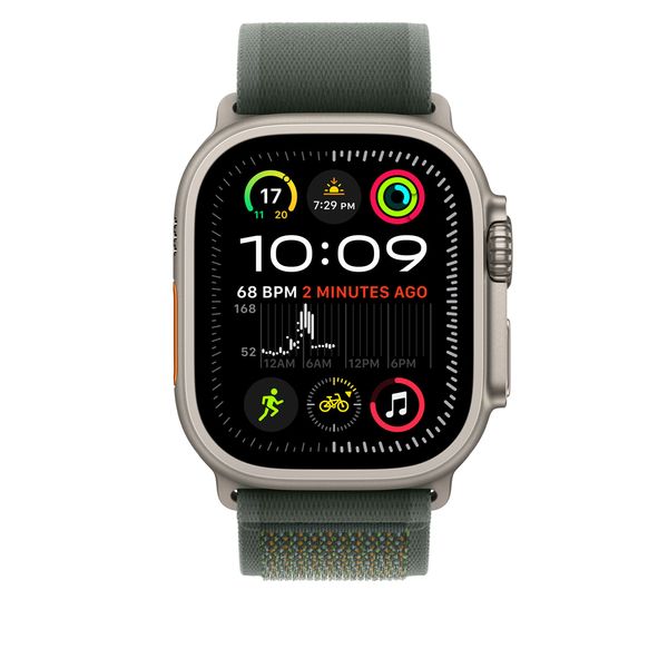 Bratara pentru APPLE Watch 49mm Green Trail Loop S M Natural Titanium Finish MXTN3ZM A