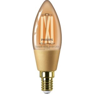 Bec LED Smart PHILIPS 8719514372085, E14, 4.9W, 370lm, Wi-Fi, lumina variabila, compatibil Alexa, Google Assistant
