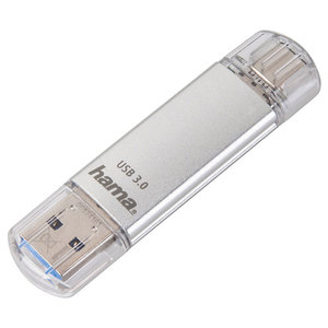 Memorie USB HAMA C-Laeta 124163, USB 3.0-Type C, 64GB, 40MBs, argintiu