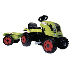 Tractor cu pedale, SMOBY Claas Farmer XL, cu remorca, verde