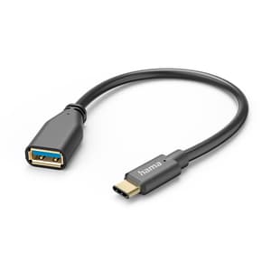 Cablu adaptor OTG USB C - USB A HAMA 201605, negru