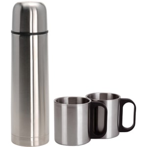 Cana termos EXCELLENT HOUSEWARE C80700820, 1L, inox, argintiu + 2 cani