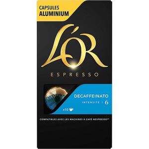 Capsule cafea L'OR Espresso Decaffeinato, compatibile Nespresso, 10 capsule, 52g