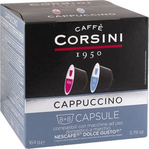 Capsule cafea CORSINI Cappuccino, 16 capsule, 8 bauturi, 164g