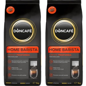 Pachet cafea boabe DONCAFE Home Barista Crema Profonda, 2 x 1000g