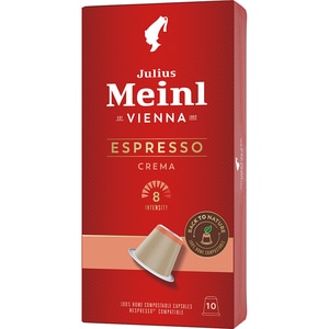 Capsule cafea JULIUS MEINL Espresso Crema, compatibile Nespresso, 10 capsule, 56g
