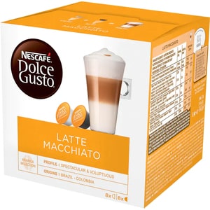 Capsule cafea NESCAFE Latte Macchiato, compatibile Dolce Gusto, 8 capsule cafea + 8 capsule lapte, 194g