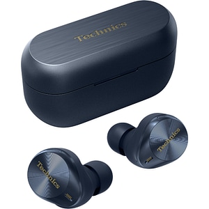 Casti TECHNICS EAH-AZ80E-A, True Wireless, Bluetooth, In-ear, Microfon, Noise Cancelling, Carcasa incarcare wireless, albastru