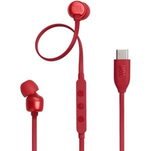 Casti JBL Tune 310C, Cu Fir, In-ear, Microfon, Conector USB-C, rosu