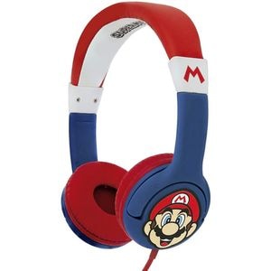 Casti pentru copii OTL Super Mario, Cu fir, On-ear, rosu-albastru