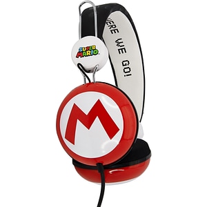 Casti pentru copii OTL Super Mario Icon, Cu fir, On-ear, rosu