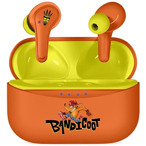 Casti pentru copii OTL Crash Bandicoot, Bluetooth, In-ear, Microfon, portocaliu