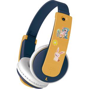 Casti pentru copii JVC Tinyphones HA-KD10W-Y-E, Bluetooth, On-Ear, Microfon, albastru-galben