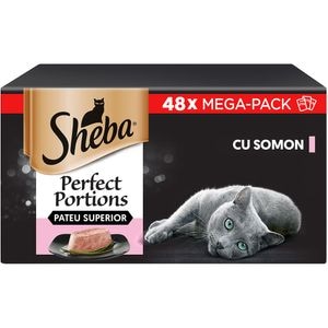 Hrana umeda pentru pisici SHEBA Perfect Portions, Adult, Somon, 8 x 6 x 37.5g